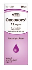 ORODROPS korvatipat, liuos 12 mg/ml 10 ml